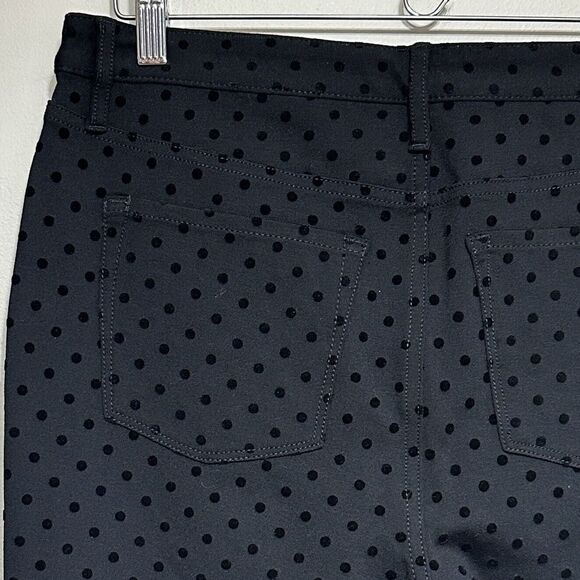 Talbots Signature Polka Dot Ankle Pants Womens 10 Black Classic Preppy Holiday - Picture 5 of 8